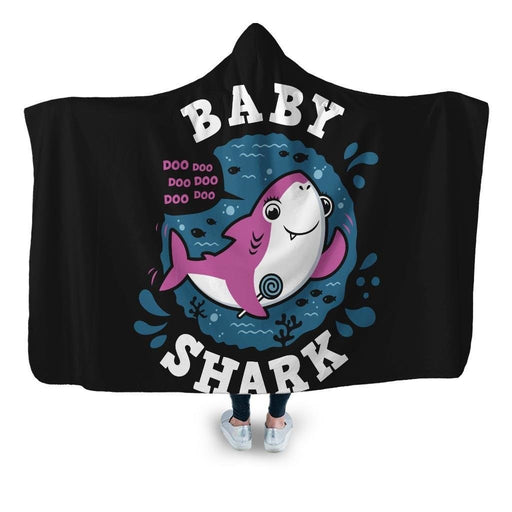Shark Family Baby Girl Hooded Blanket - Adult / Premium Sherpa