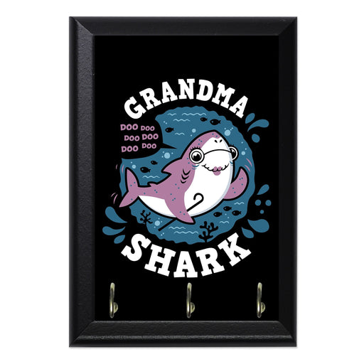 Shark Family Grandma Key Hanging Wall Plaque - 8 x 6 / Yes