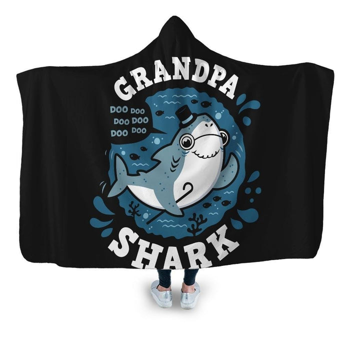 Shark Family Grandpa Hooded Blanket - Adult / Premium Sherpa
