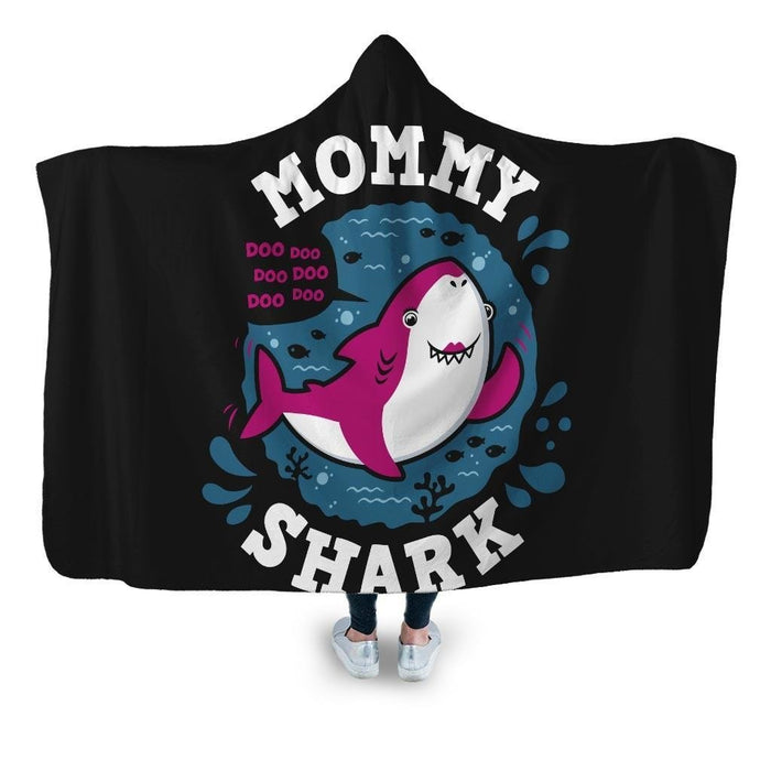 Shark Family Mommy Hooded Blanket - Adult / Premium Sherpa
