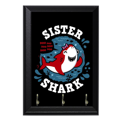 Shark Family Sister Key Hanging Wall Plaque - 8 x 6 / Yes
