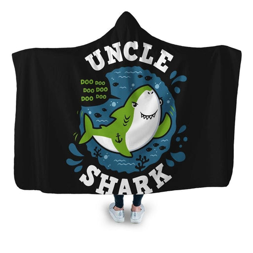 Shark Family Uncle Hooded Blanket - Adult / Premium Sherpa