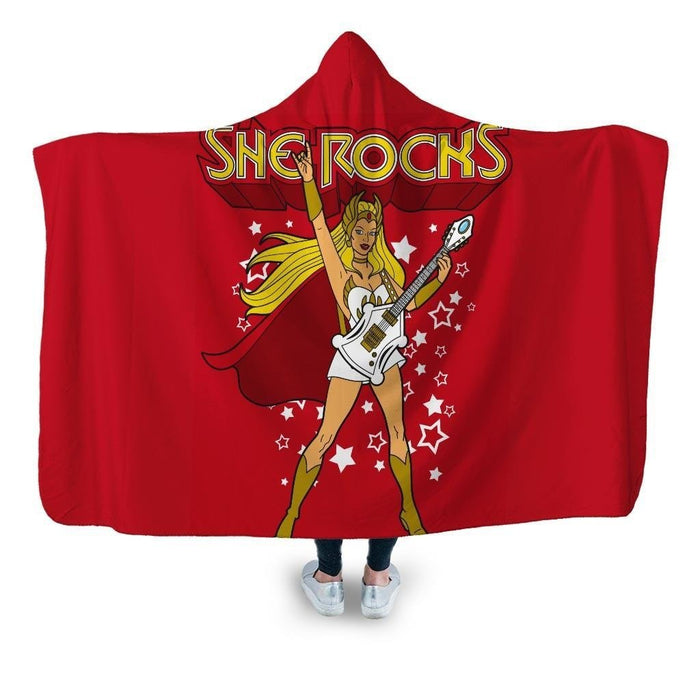 She Rocks Hooded Blanket - Adult / Premium Sherpa