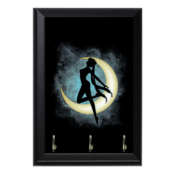 Silhouette under the moon Key Hanging Plaque - 8 x 6 / Yes