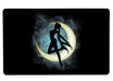 Silhouette Under The Moon Large Mouse Pad