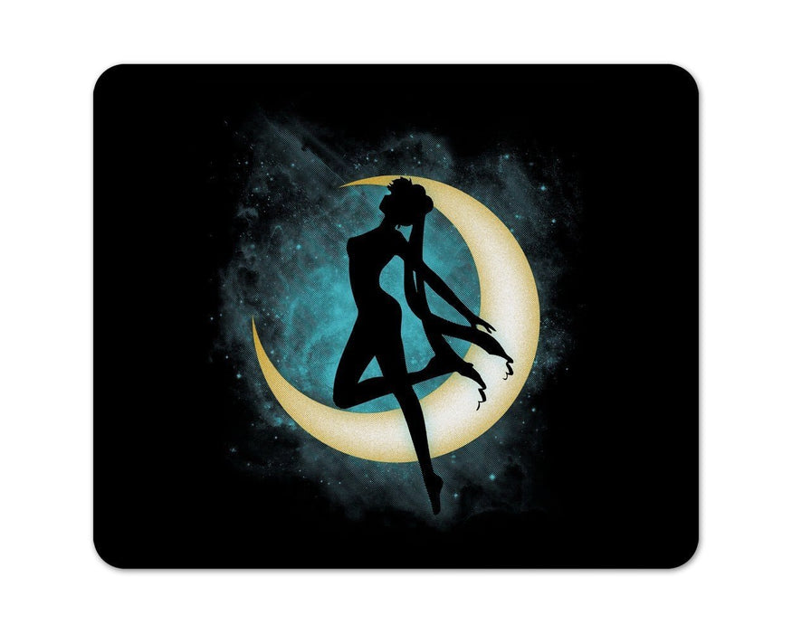 Silhouette under the moon Mouse Pad