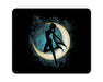 Silhouette under the moon Mouse Pad