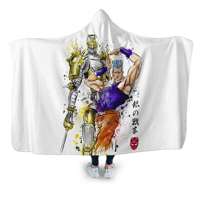 Silver Chariot Watercolor Hooded Blanket - Adult / Premium Sherpa