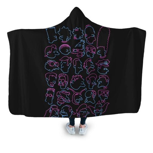 Simpsons Heads Hooded Blanket - Adult / Premium Sherpa