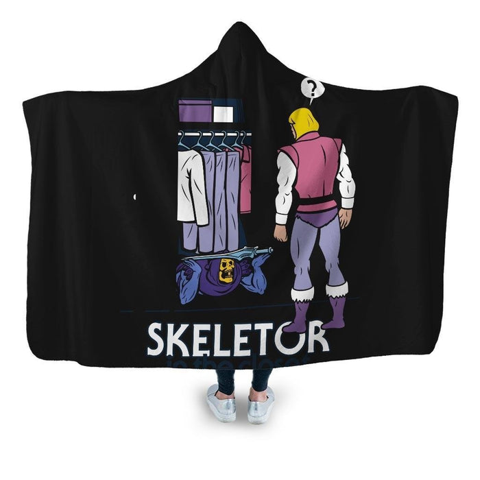 Skeletor In The Closet B_R Hooded Blanket - Adult / Premium Sherpa