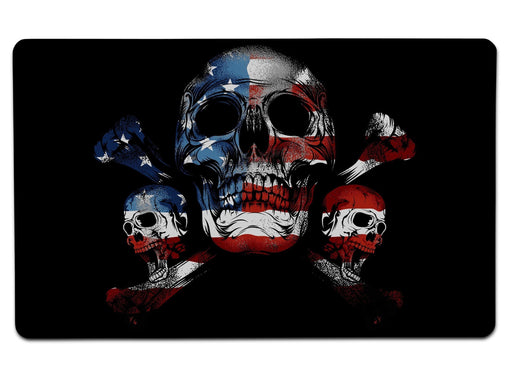 Skull In Flag Large Mouse Pad