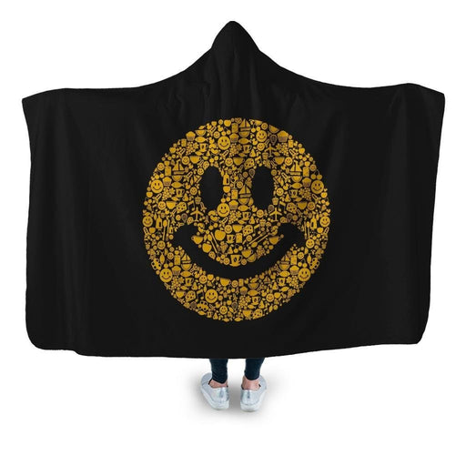Smiley Hooded Blanket - Adult / Premium Sherpa