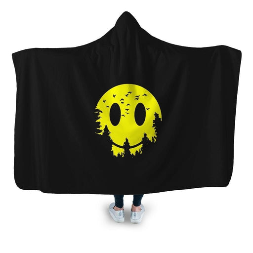 Smiley Moon Hooded Blanket - Adult / Premium Sherpa
