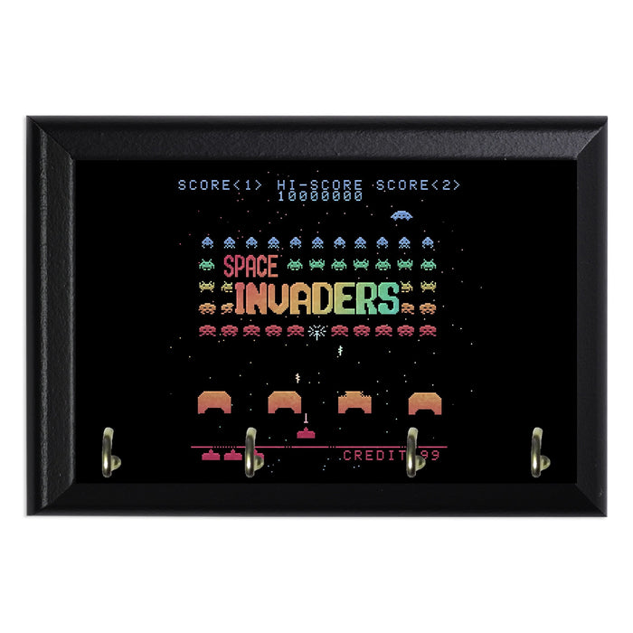 Space Invaders Wall Key Hanging Plaque - 8 x 6 / Yes