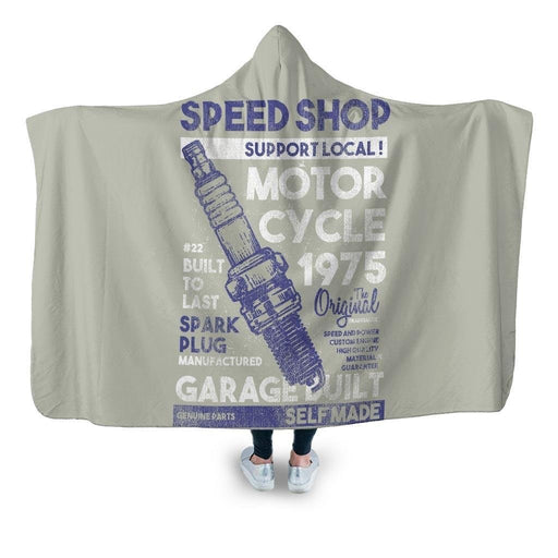 Spark Plug Hooded Blanket - Adult / Premium Sherpa