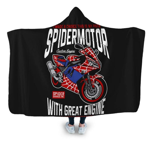 Spider Motor Hooded Blanket - Adult / Premium Sherpa
