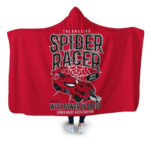 Spider Racer Hooded Blanket - Adult / Premium Sherpa