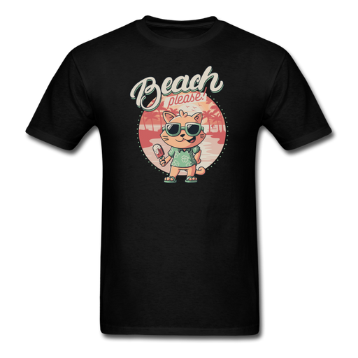 Beach Please Cat Unisex Classic T-Shirt - black / S