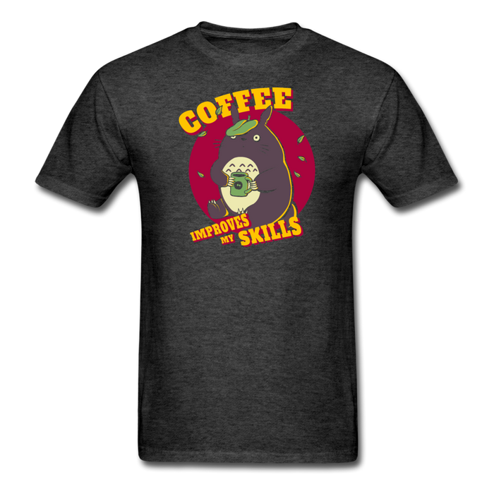 Coffee Improves My Skills Unisex Classic T-Shirt - heather black / S