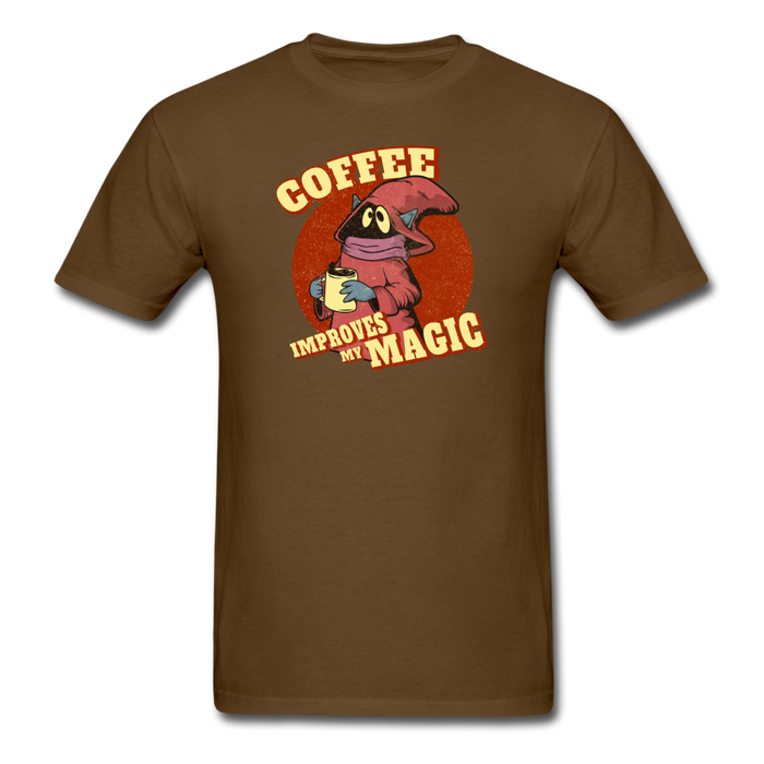 Coffee Improves My Magic Unisex Classic T-Shirt - brown / S