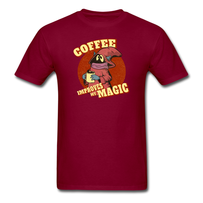 Coffee Improves My Magic Unisex Classic T-Shirt - burgundy / S