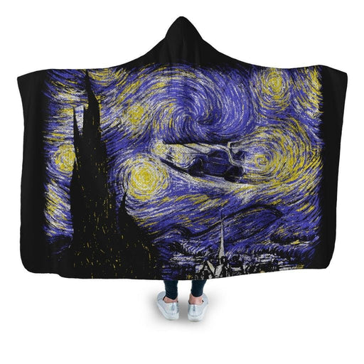 Starry Delorean Hooded Blanket - Adult / Premium Sherpa