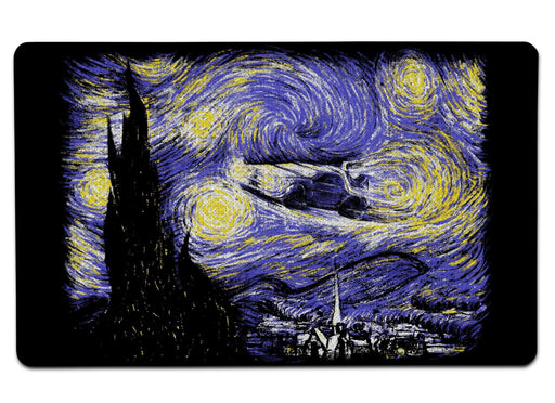 Starry Delorean Large Mouse Pad