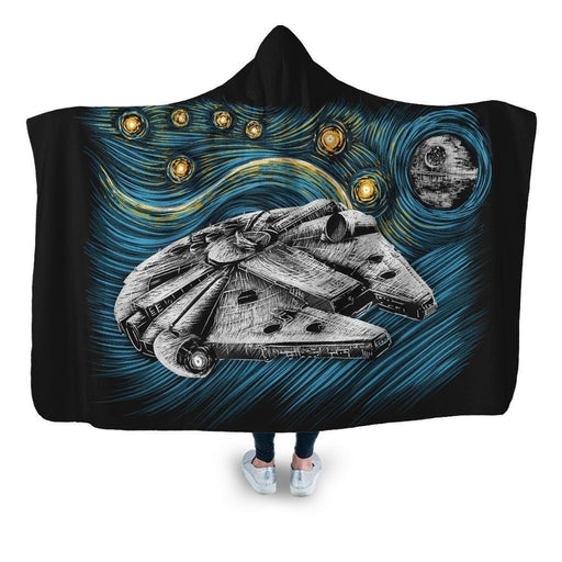 Starry Falcon Hooded Blanket - Adult / Premium Sherpa