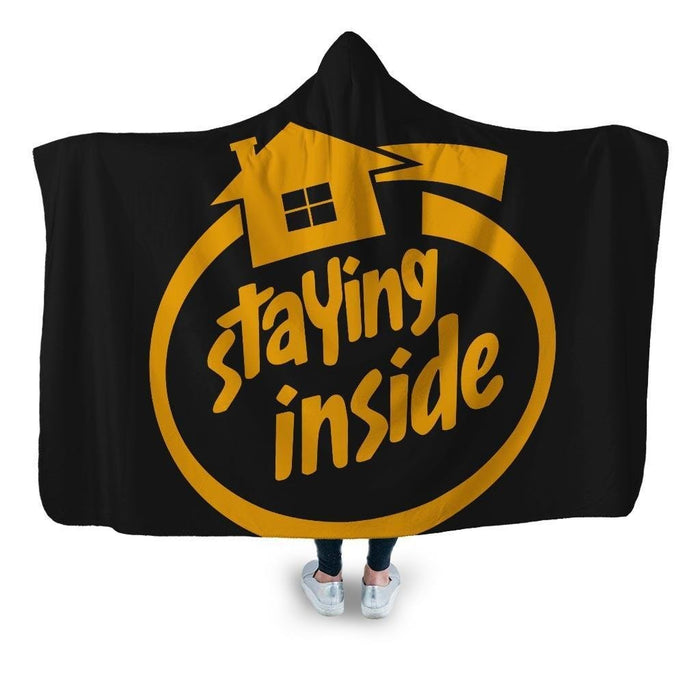 Staying Inside Hooded Blanket - Adult / Premium Sherpa