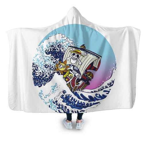 Sunny And The Great Wave Hooded Blanket - Adult / Premium Sherpa
