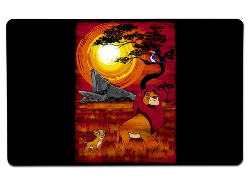 Sunset In The Pride Lands Large Mouse Pad