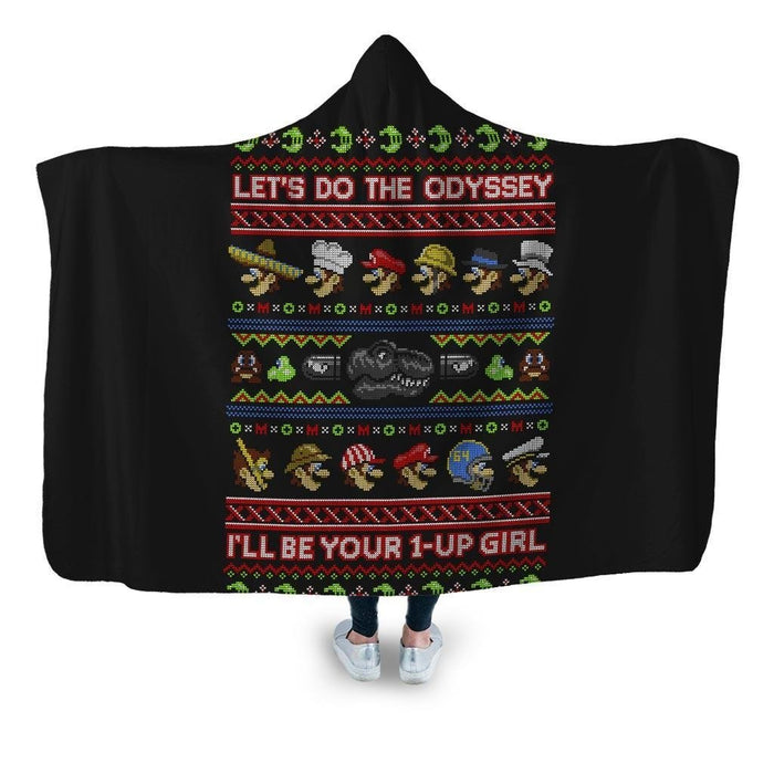 Super Mario Odyssey Ugly Sweater Hooded Blanket - Adult / Premium Sherpa