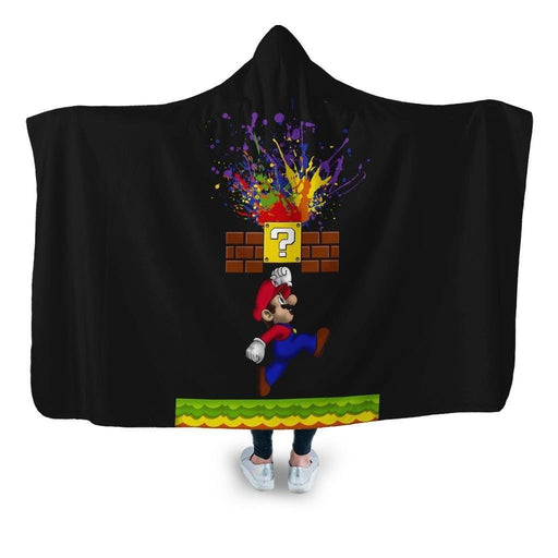 Super Paint Splatter Hooded Blanket - Adult / Premium Sherpa