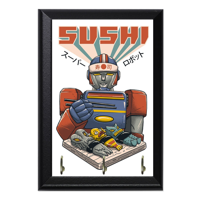 Super Sushi Robot Wall Plaque Key Holder - 8 x 6 / Yes