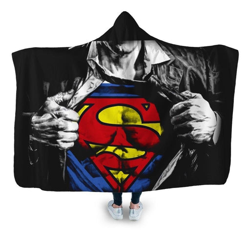 Superman Logo Hooded Blanket - Adult / Premium Sherpa