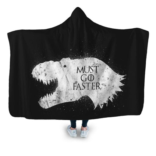 T Rex Is Coming Hooded Blanket - Adult / Premium Sherpa