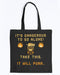 Take This It Will Purr Canvas Tote - Black / M