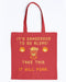 Take This It Will Purr Canvas Tote - Red / M