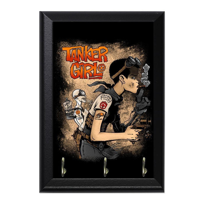 Tanker Girl Decorative Wall Plaque Key Holder Hanger - 8 x 6 / Yes