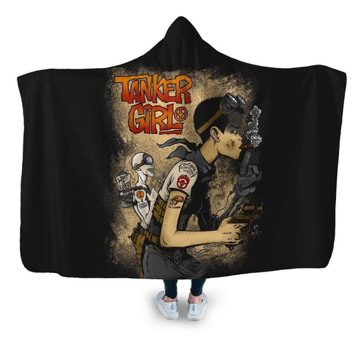 Tanker Girl Hooded Blanket - Adult / Premium Sherpa