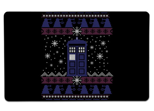 Tardis In The Snow Large Mouse Pad