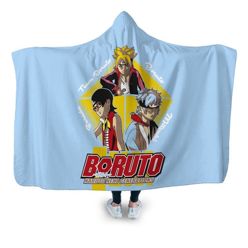 Team Boruto Hooded Blanket - Adult / Premium Sherpa