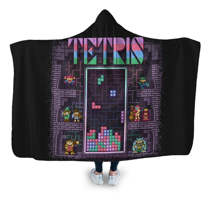 Tetris Hooded Blanket - Adult / Premium Sherpa