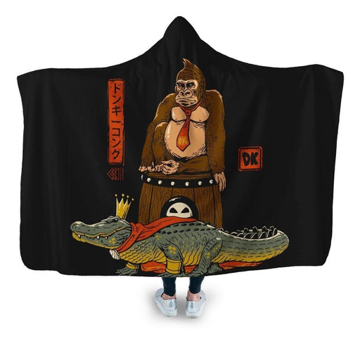 The Crocodile And Gorilla Hooded Blanket - Adult / Premium Sherpa