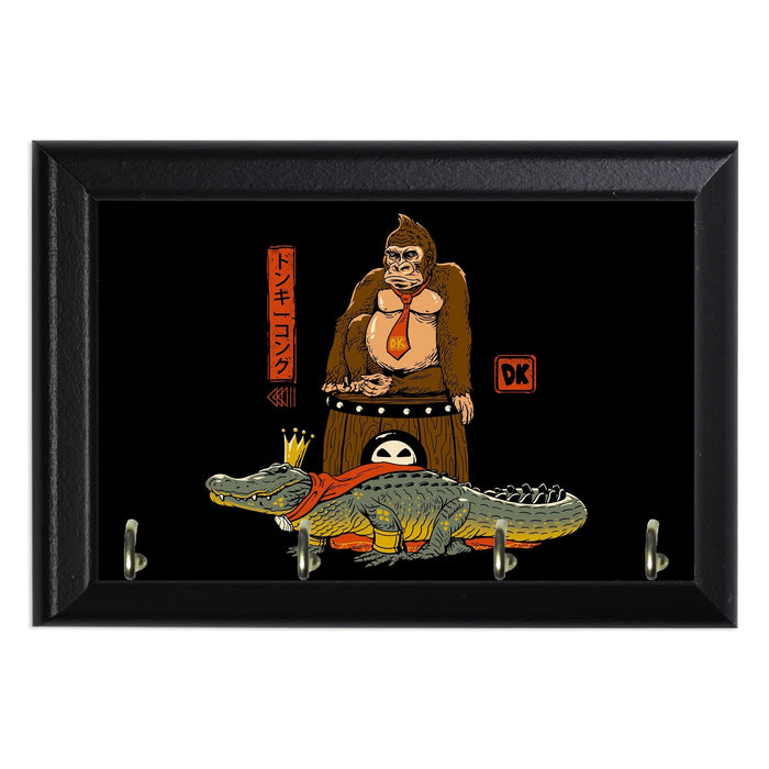 The Crocodile and the Gorilla Wall Plaque Key Holder - 8 x 6 / Yes
