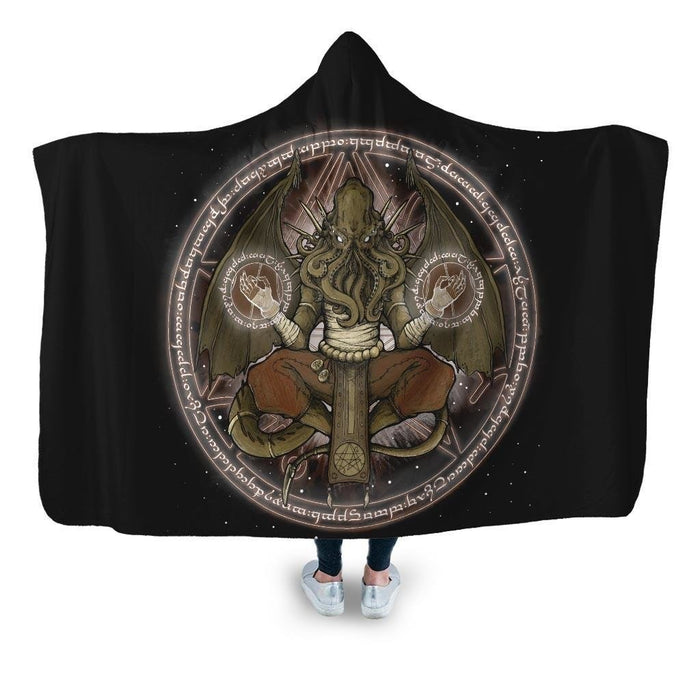 The Cthulhu Runes Hooded Blanket - Adult / Premium Sherpa