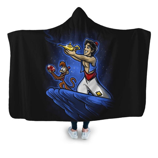 The Genie King Print Hooded Blanket - Adult / Premium Sherpa
