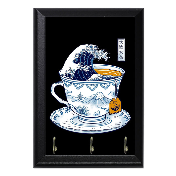 The Great Kanagawa Tee Wall Plaque Key Holder - 8 x 6 / Yes