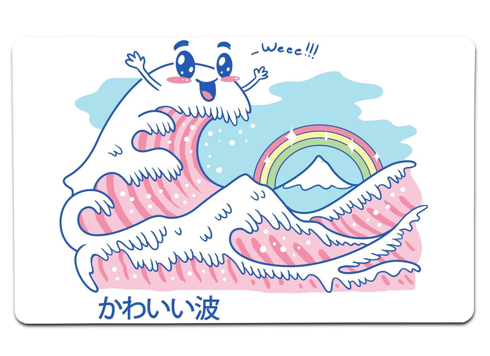 The Great Kawaii Wave Large Mouse Pad
