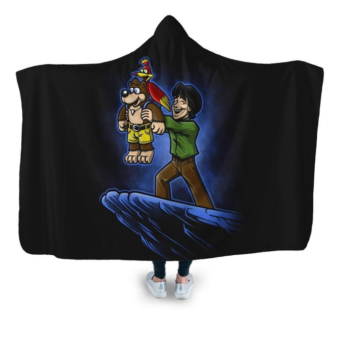 The Jiggy King Print Hooded Blanket - Adult / Premium Sherpa